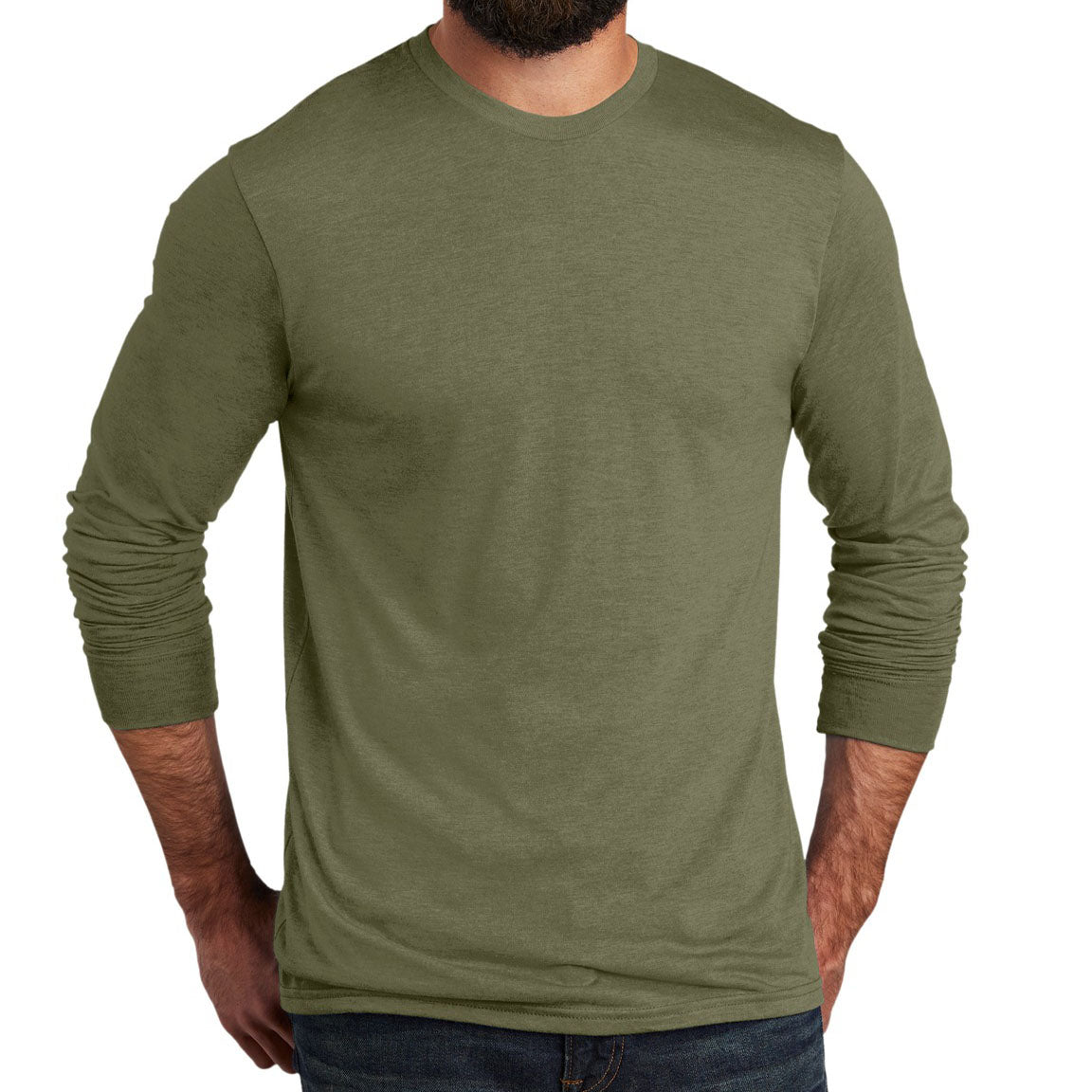 Allmade ® Unisex Tri-Blend Long Sleeve Tee AL6004 (Olive You Green)