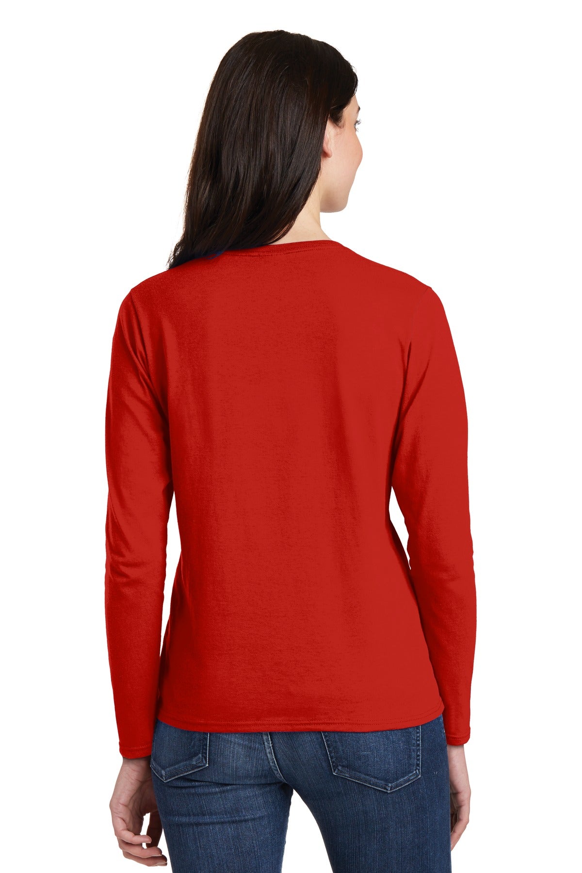 Gildan Ladies Heavy Cotton 100% Cotton Long Sleeve T-Shirt. 5400L