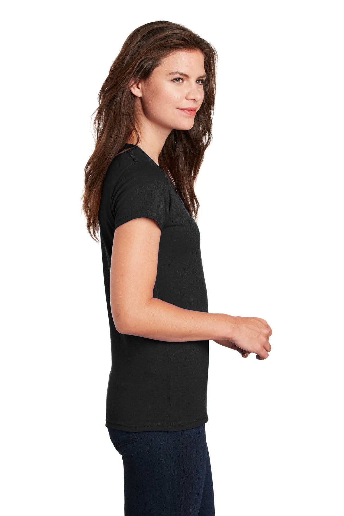 Gildan Ladies Heavy Cotton 100% Cotton V-Neck T-Shirt. 5V00L