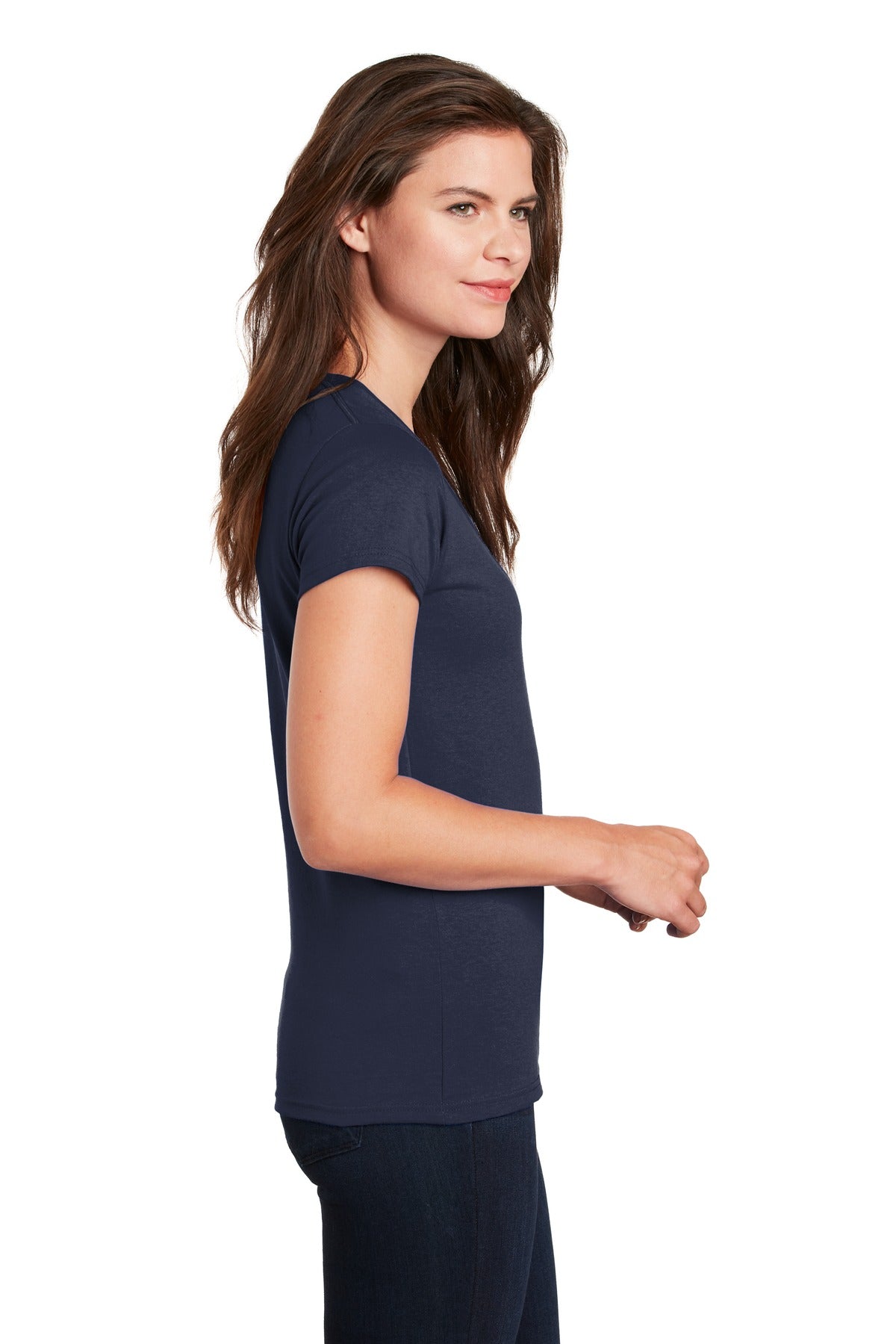 Gildan Ladies Heavy Cotton 100% Cotton V-Neck T-Shirt. 5V00L