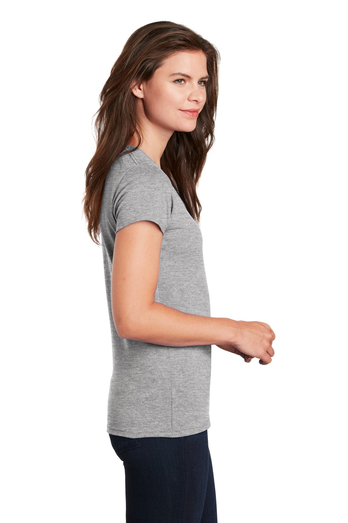 Gildan Ladies Heavy Cotton 100% Cotton V-Neck T-Shirt. 5V00L