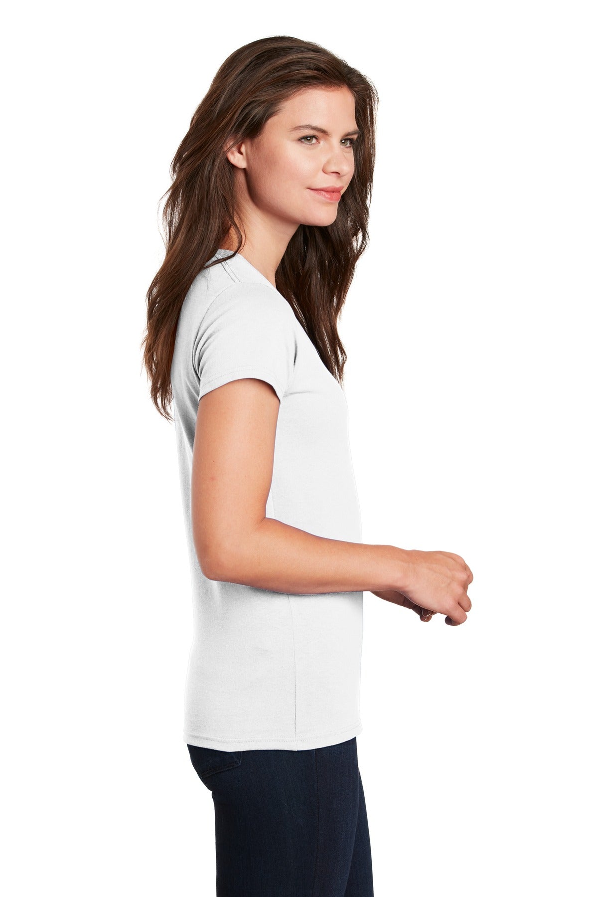 Gildan Ladies Heavy Cotton 100% Cotton V-Neck T-Shirt. 5V00L