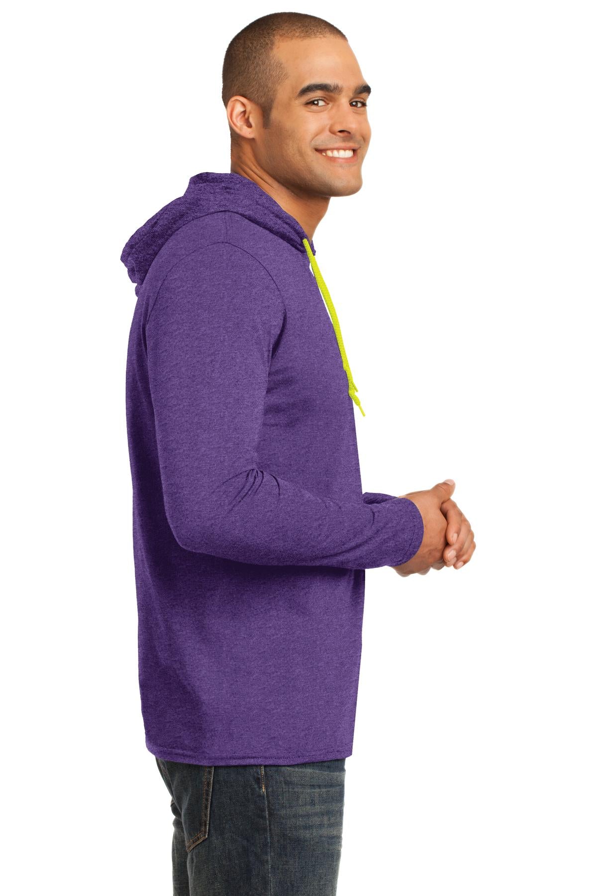Gildan 100% Ring Spun Cotton Long Sleeve Hooded T-Shirt. 987