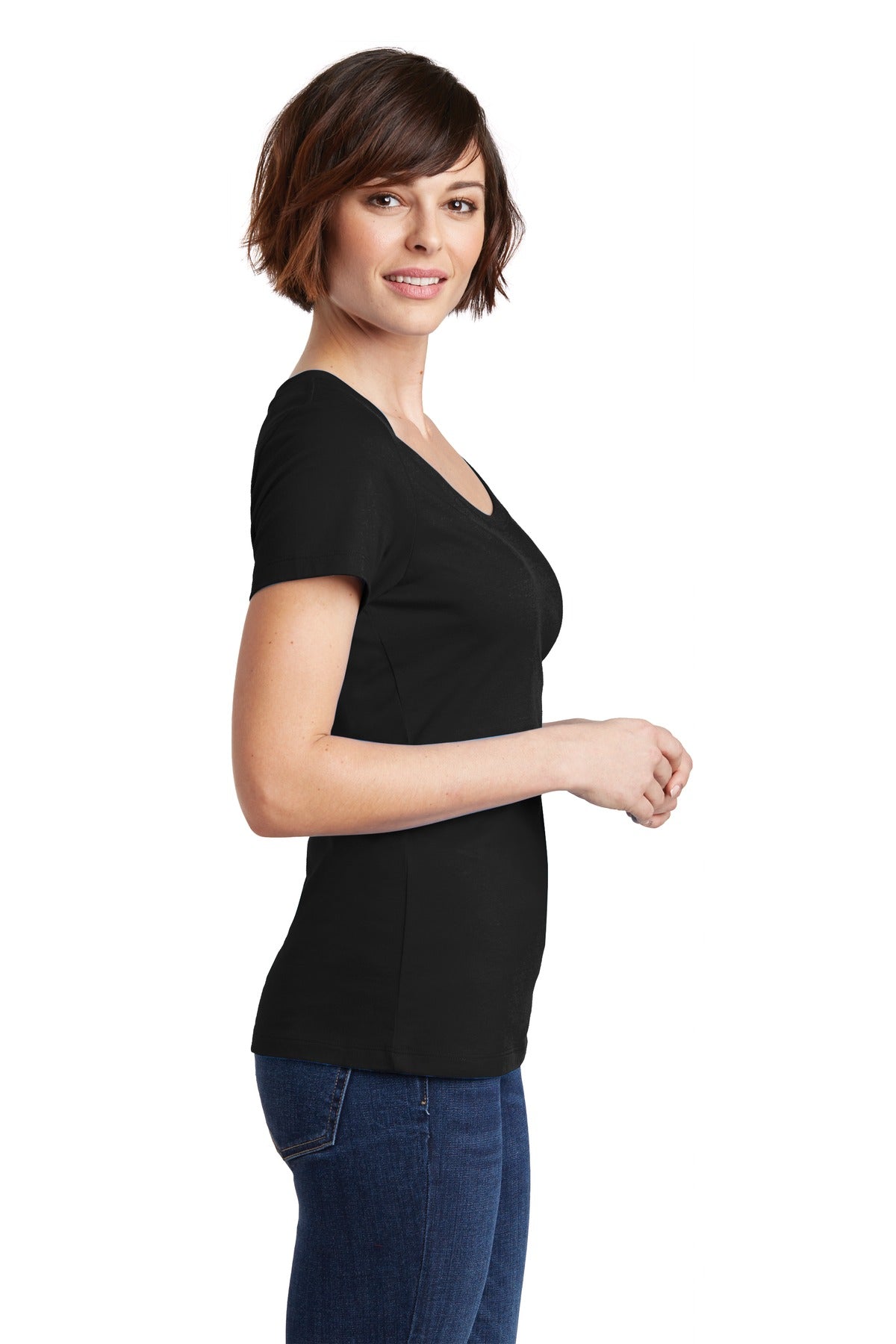 District Women's Perfect Weight Scoop Tee. DM106L