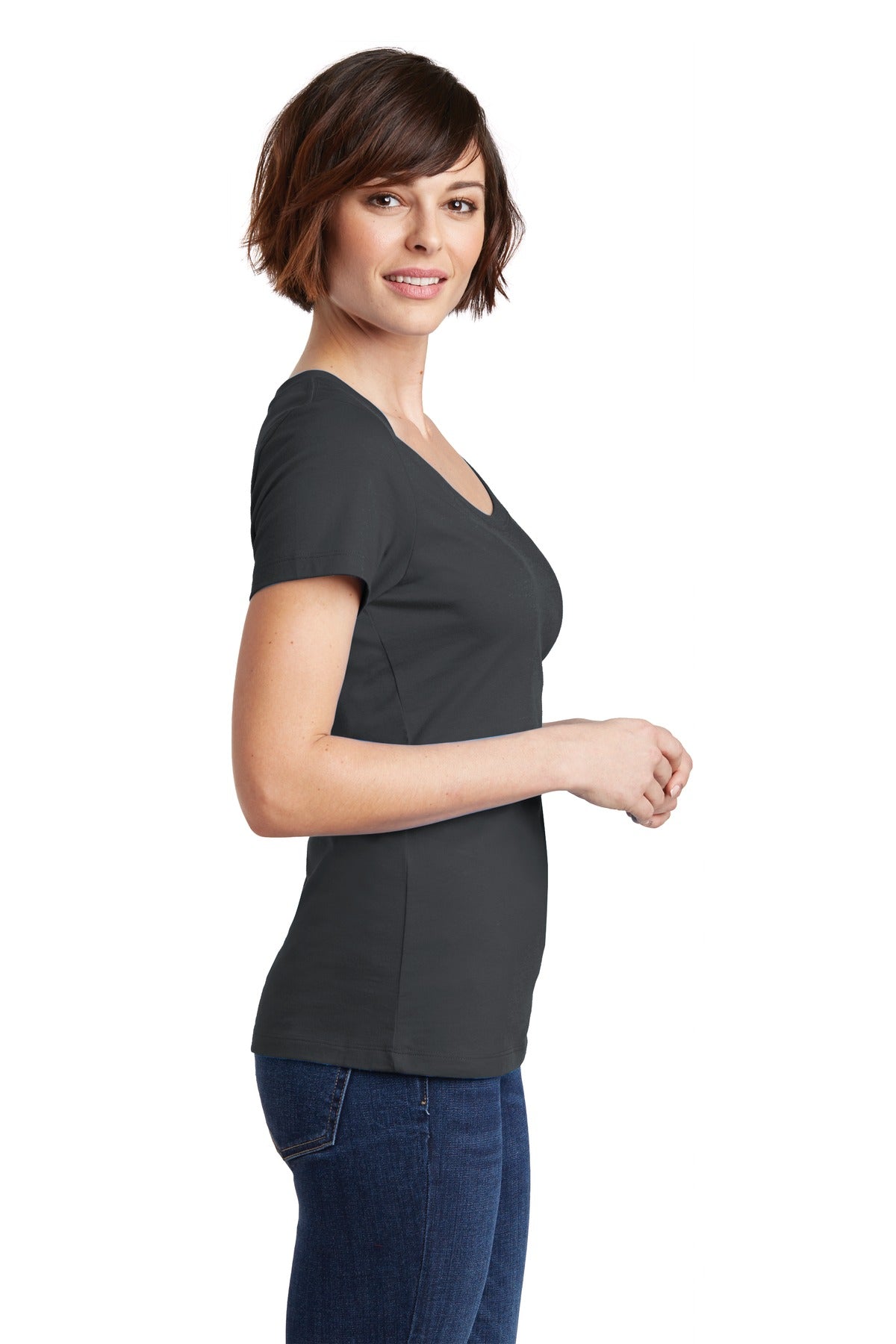 District Women's Perfect Weight Scoop Tee. DM106L