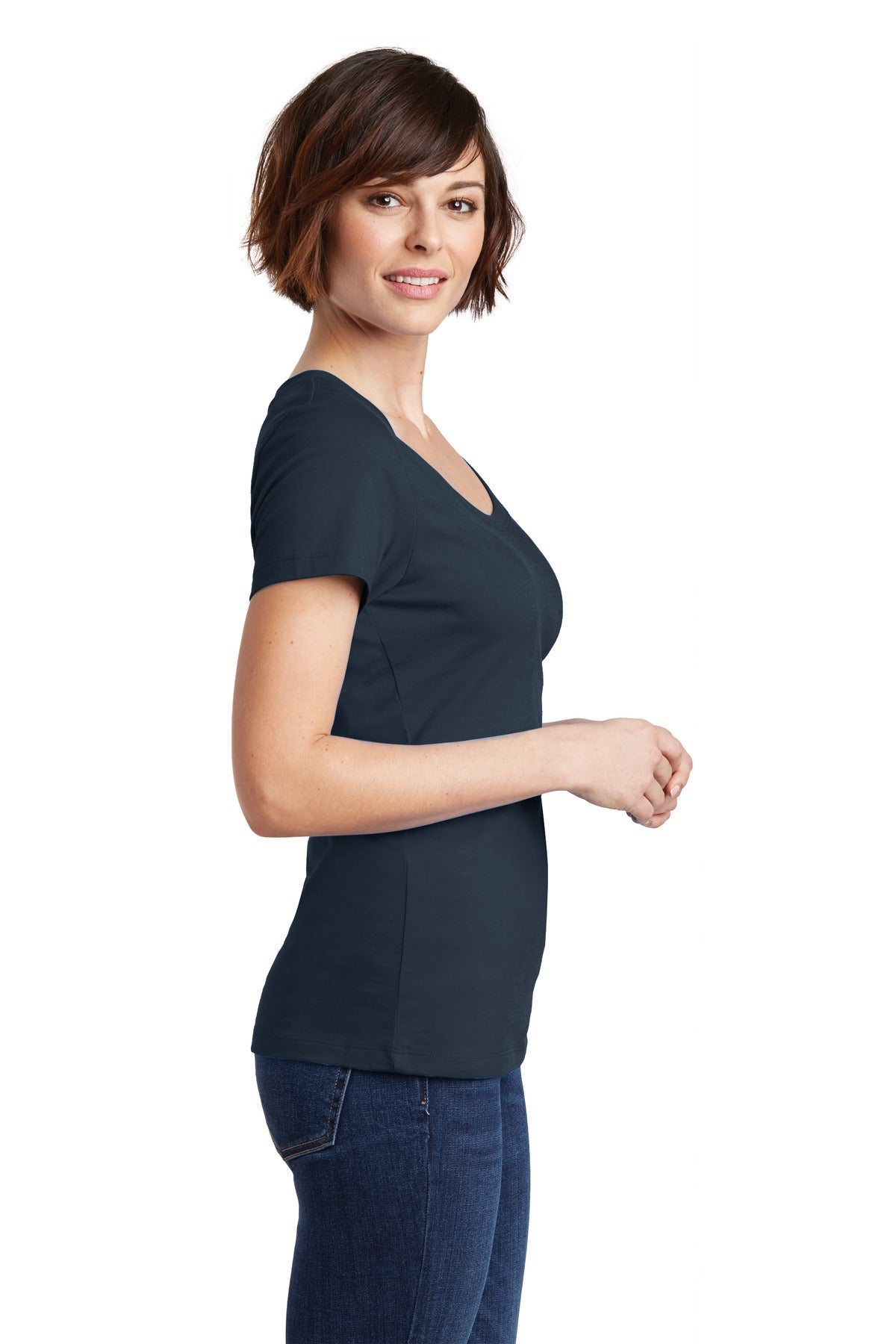 District Women's Perfect Weight Scoop Tee. DM106L