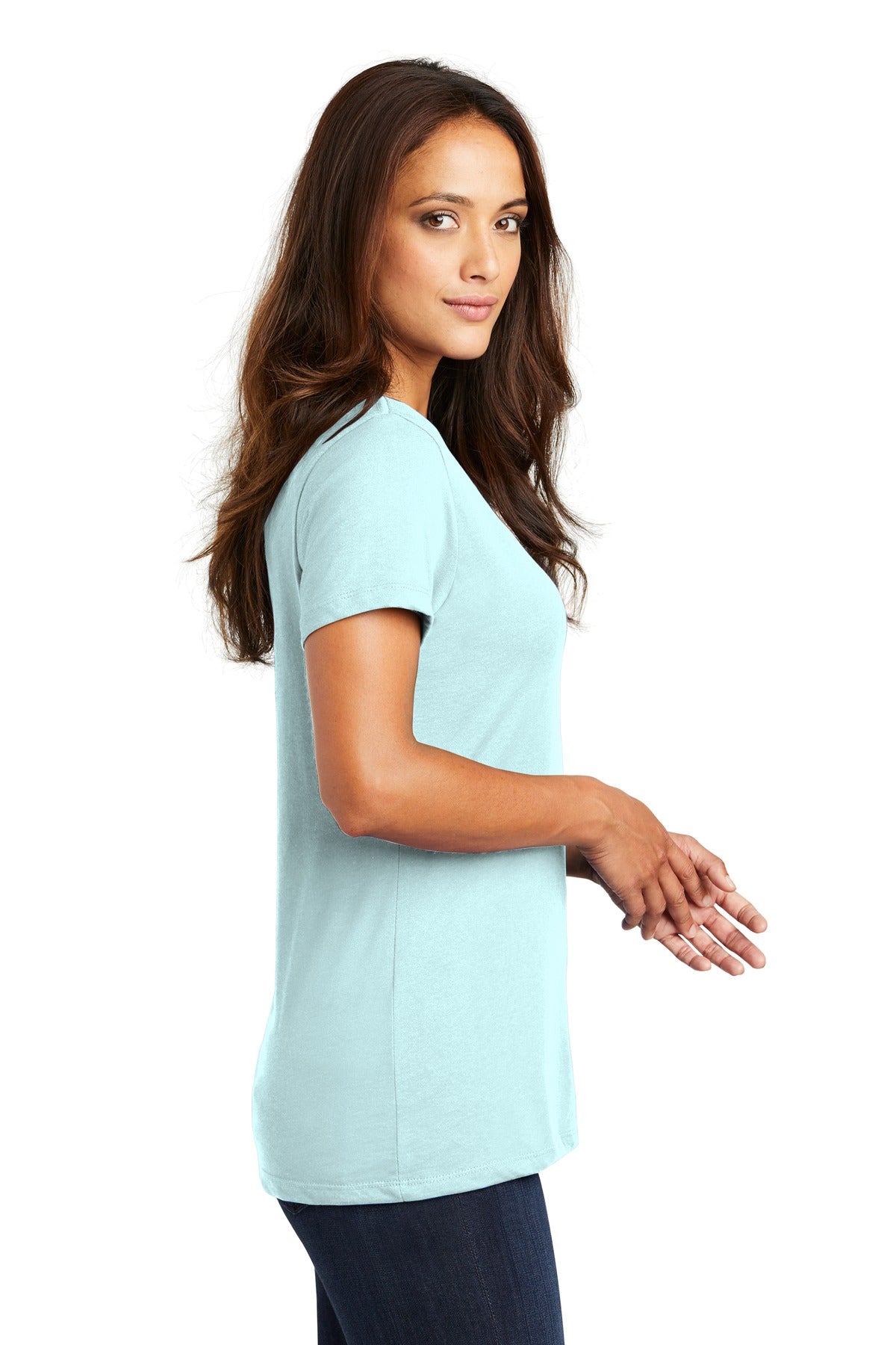 District - Women's Perfect Weight V-Neck Tee. DM1170L