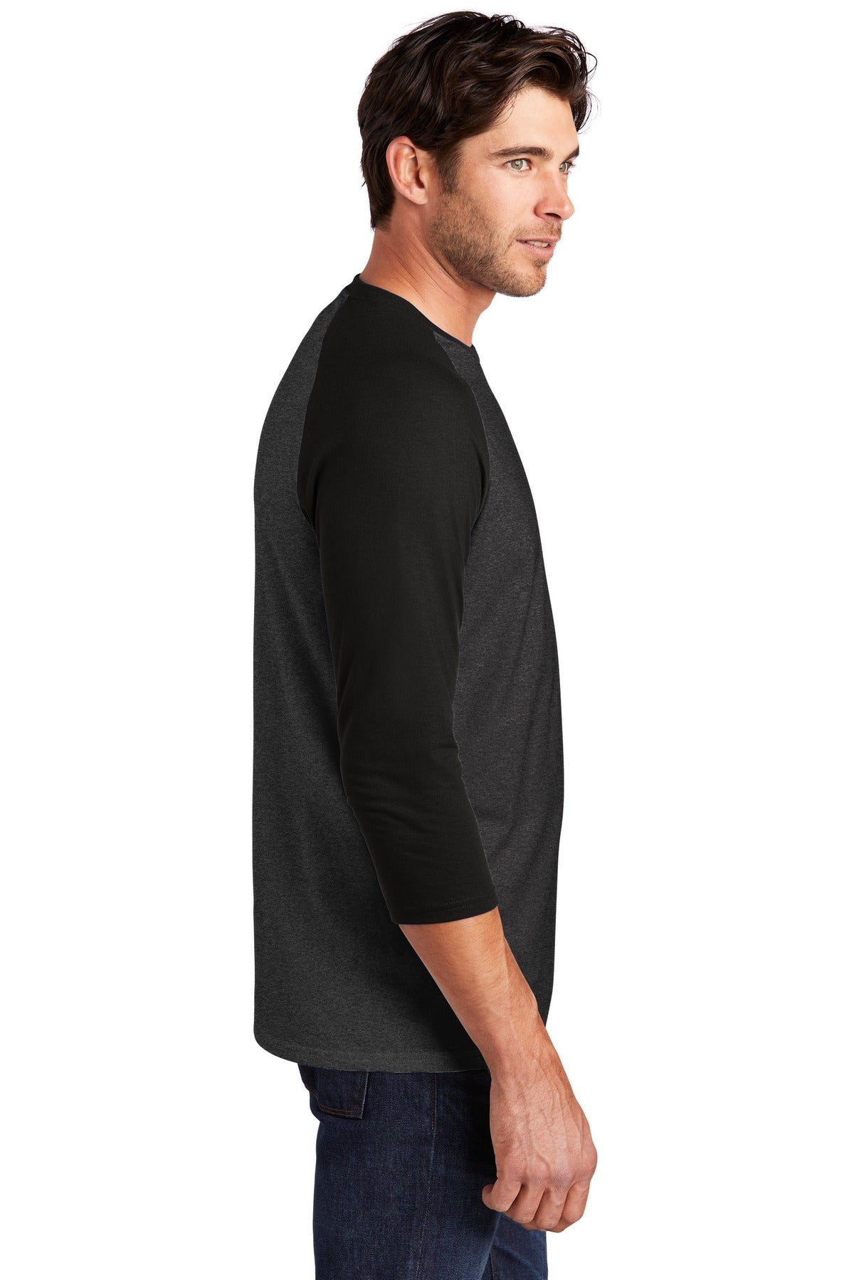 District Perfect Tri 3/4-Sleeve Raglan. DM136