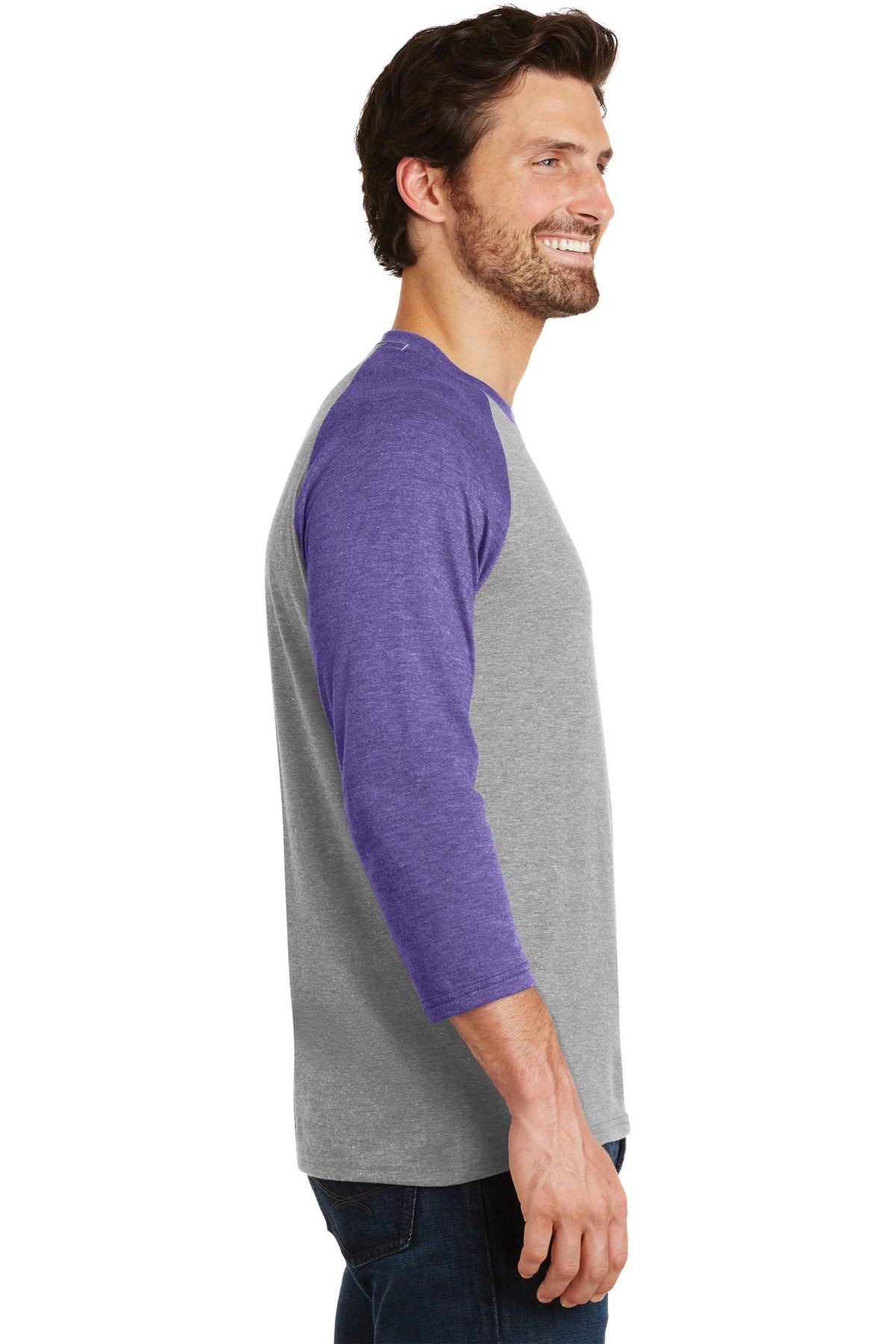District Perfect Tri 3/4-Sleeve Raglan. DM136