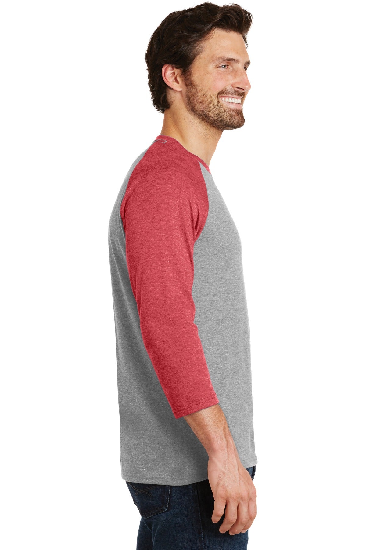 District Perfect Tri 3/4-Sleeve Raglan. DM136