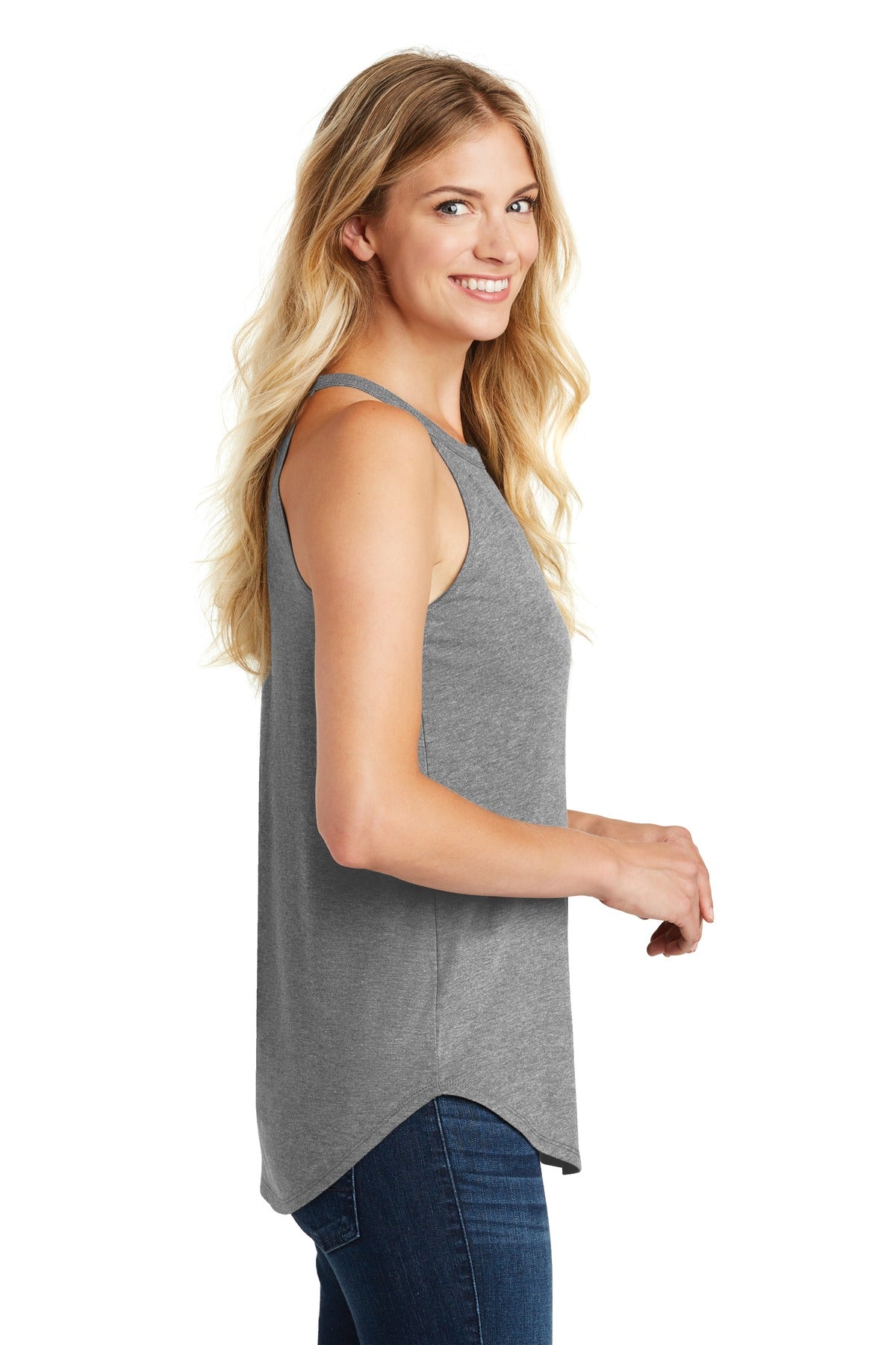 District Women's Perfect Tri Rocker Tank. DT137L