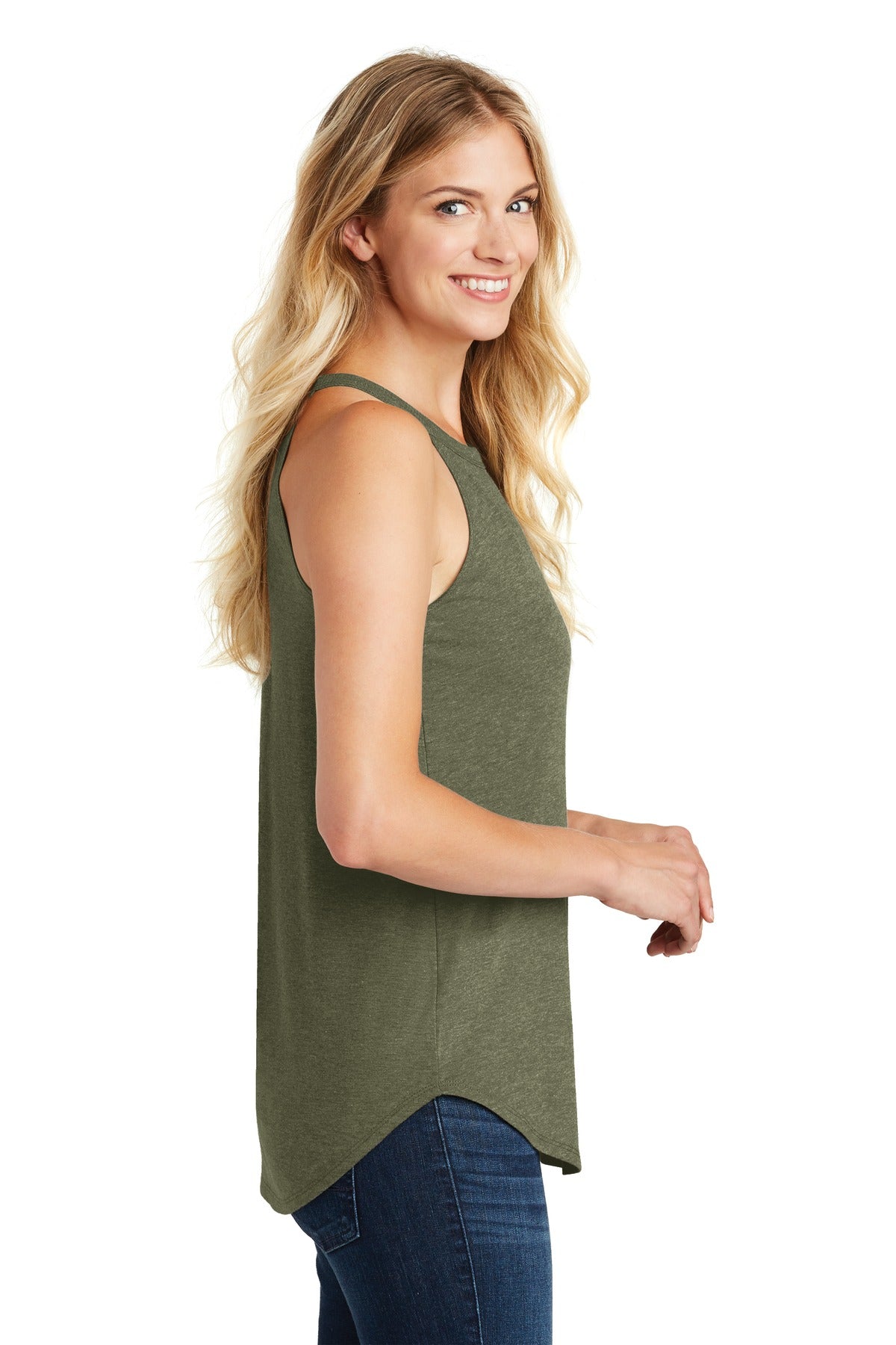 District Women's Perfect Tri Rocker Tank. DT137L