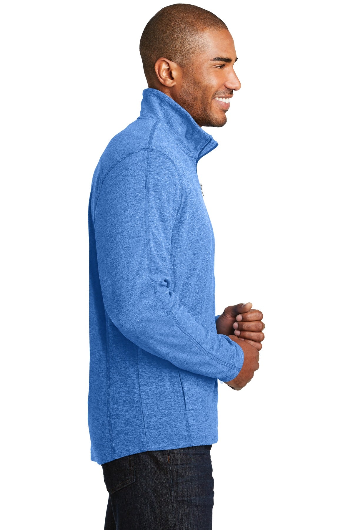 Port Authority Heather Microfleece Full-Zip Jacket. F235