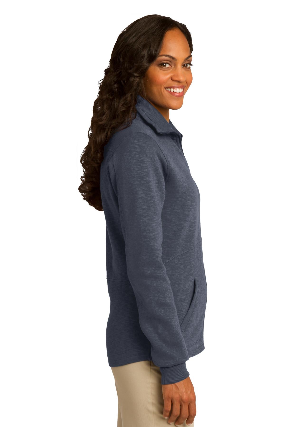 Port Authority Ladies Slub Fleece Full-Zip Jacket. L293