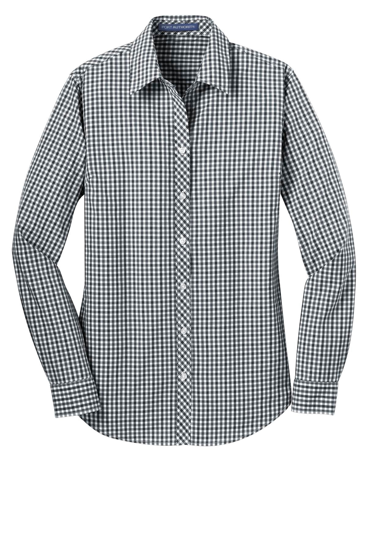 Port Authority Ladies Long Sleeve Gingham Easy Care Shirt. L654