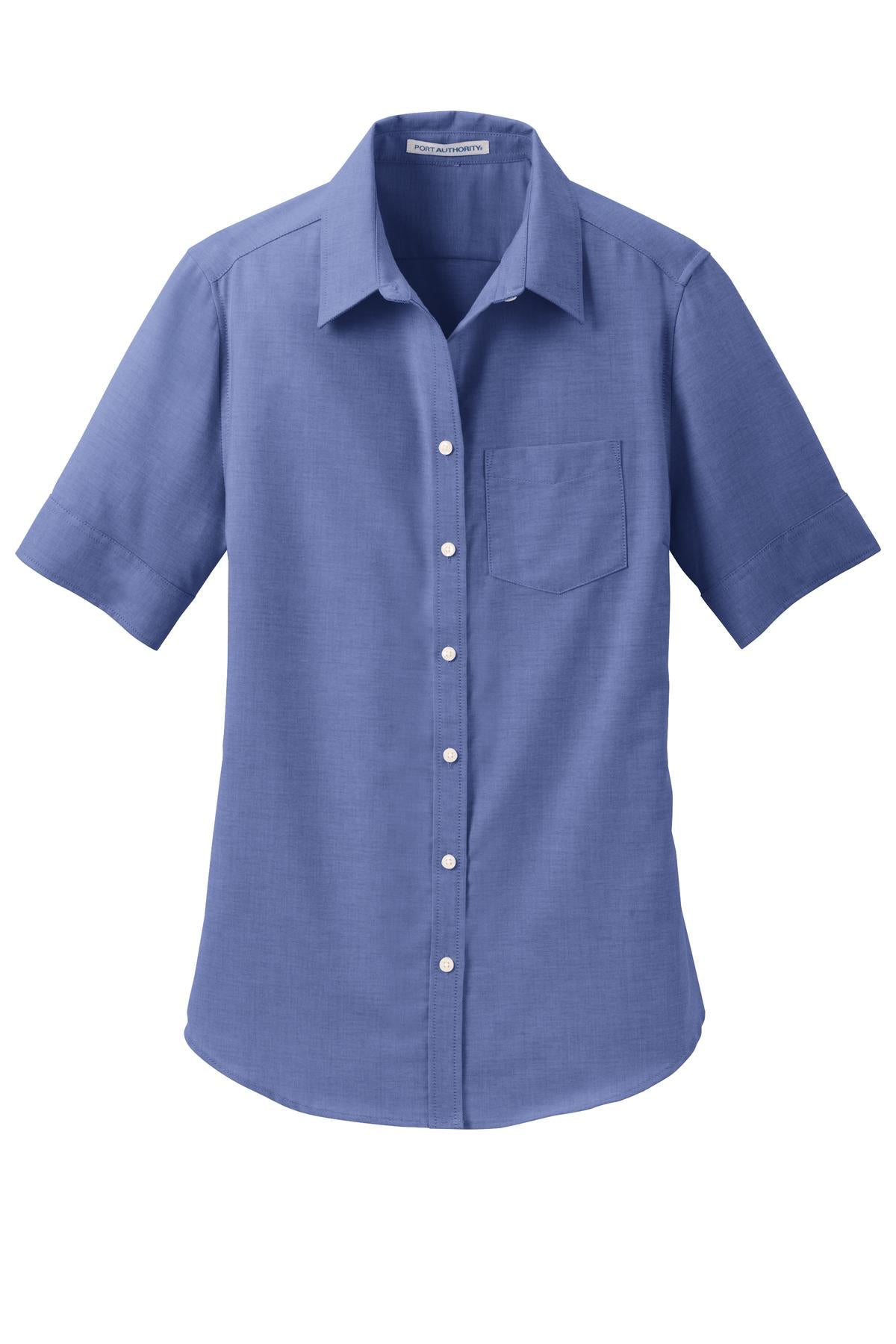 Port Authority Ladies Short Sleeve SuperPro Oxford Shirt. L659
