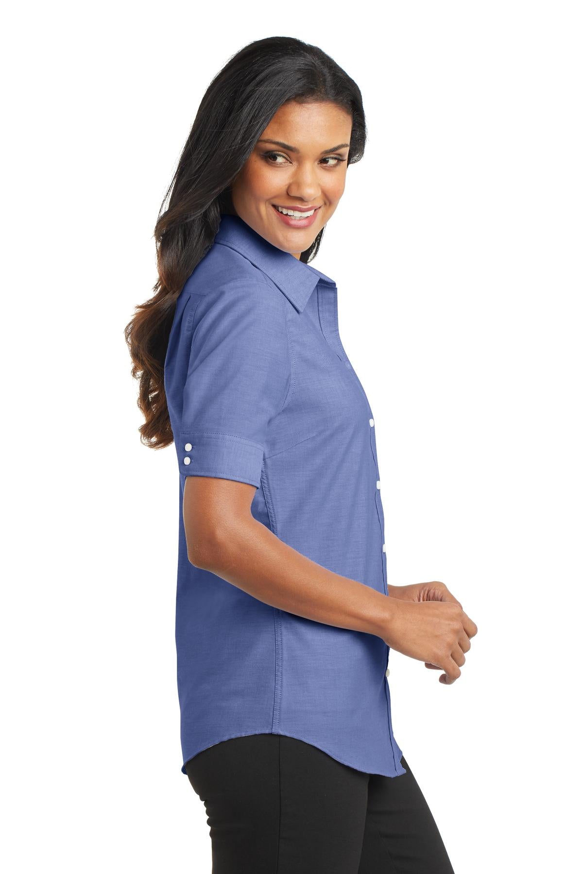 Port Authority Ladies Short Sleeve SuperPro Oxford Shirt. L659