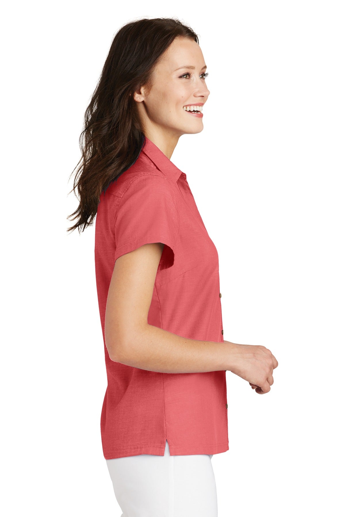 Port Authority Ladies Textured Camp Shirt. L662