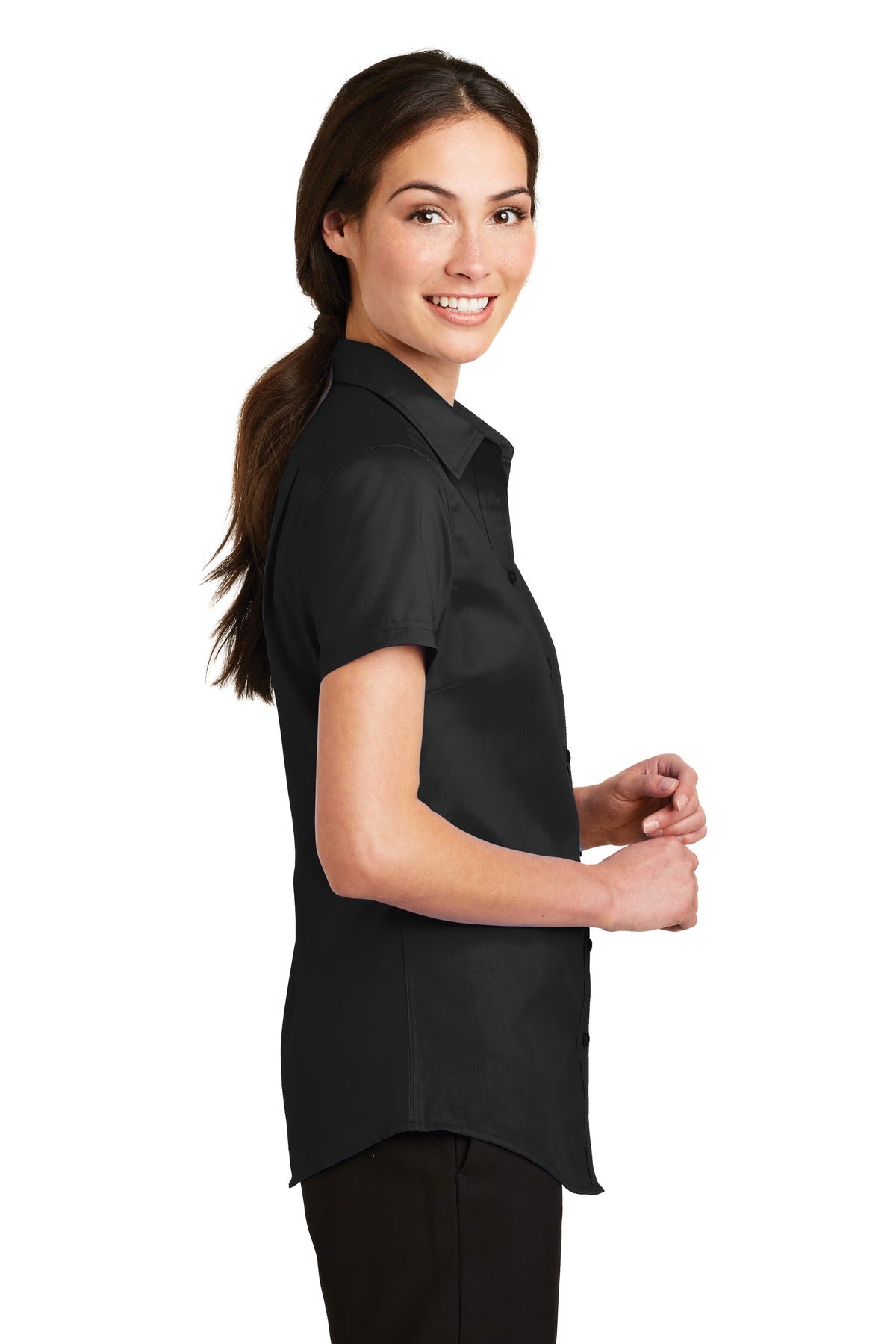 Port Authority Ladies Short Sleeve SuperPro Twill Shirt. L664