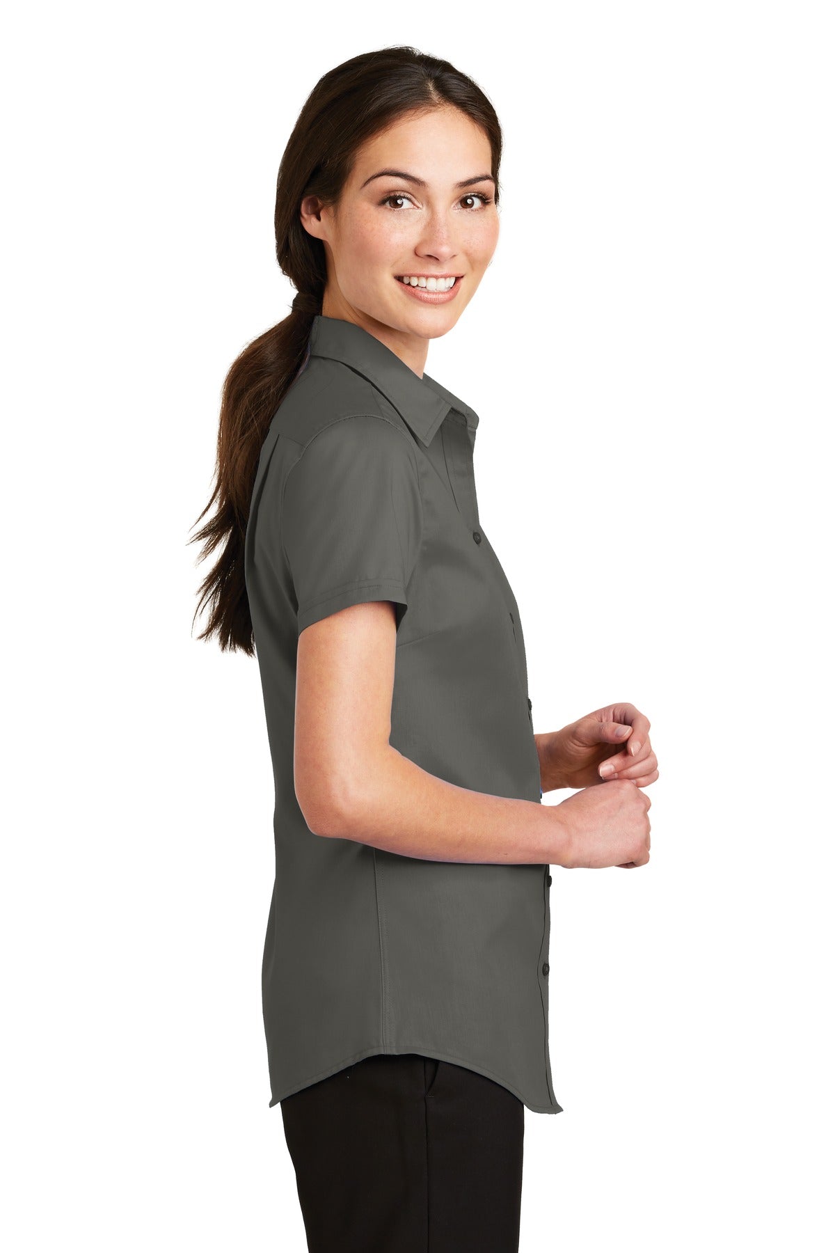 Port Authority Ladies Short Sleeve SuperPro Twill Shirt. L664