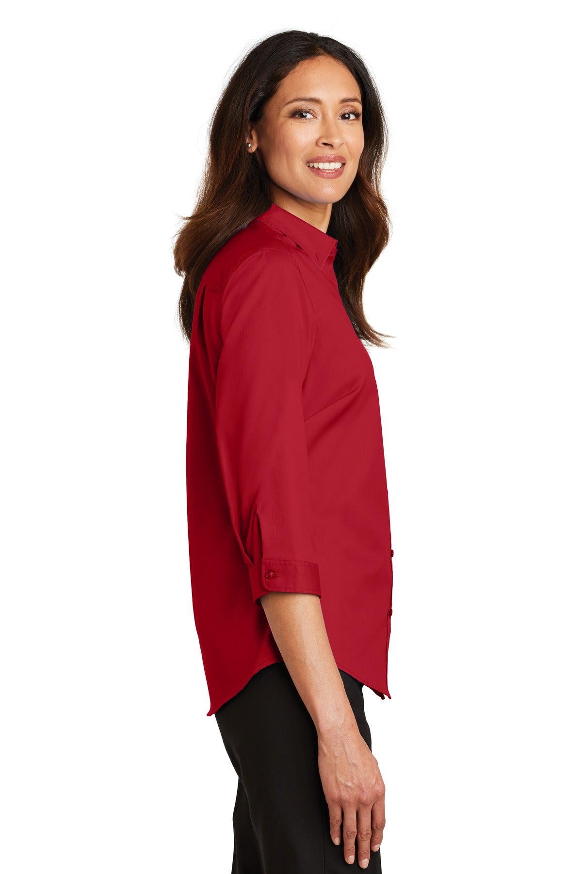 Port Authority Ladies 3/4-Sleeve SuperPro Twill Shirt. L665