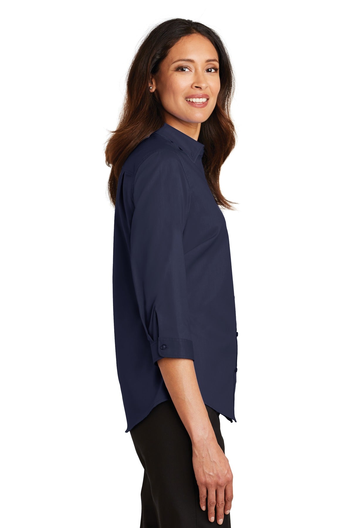 Port Authority Ladies 3/4-Sleeve SuperPro Twill Shirt. L665