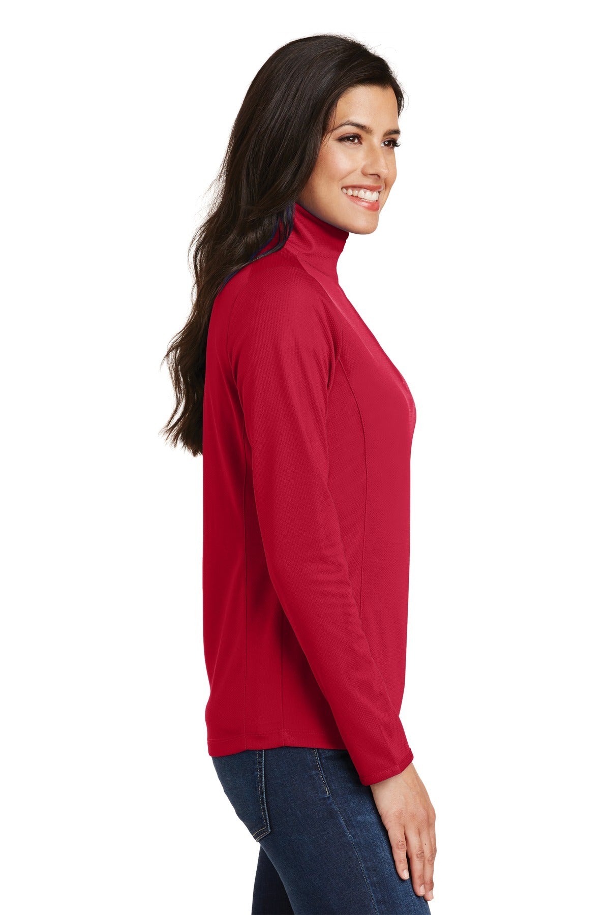 Port Authority Ladies Pinpoint Mesh 1/2-Zip . L806