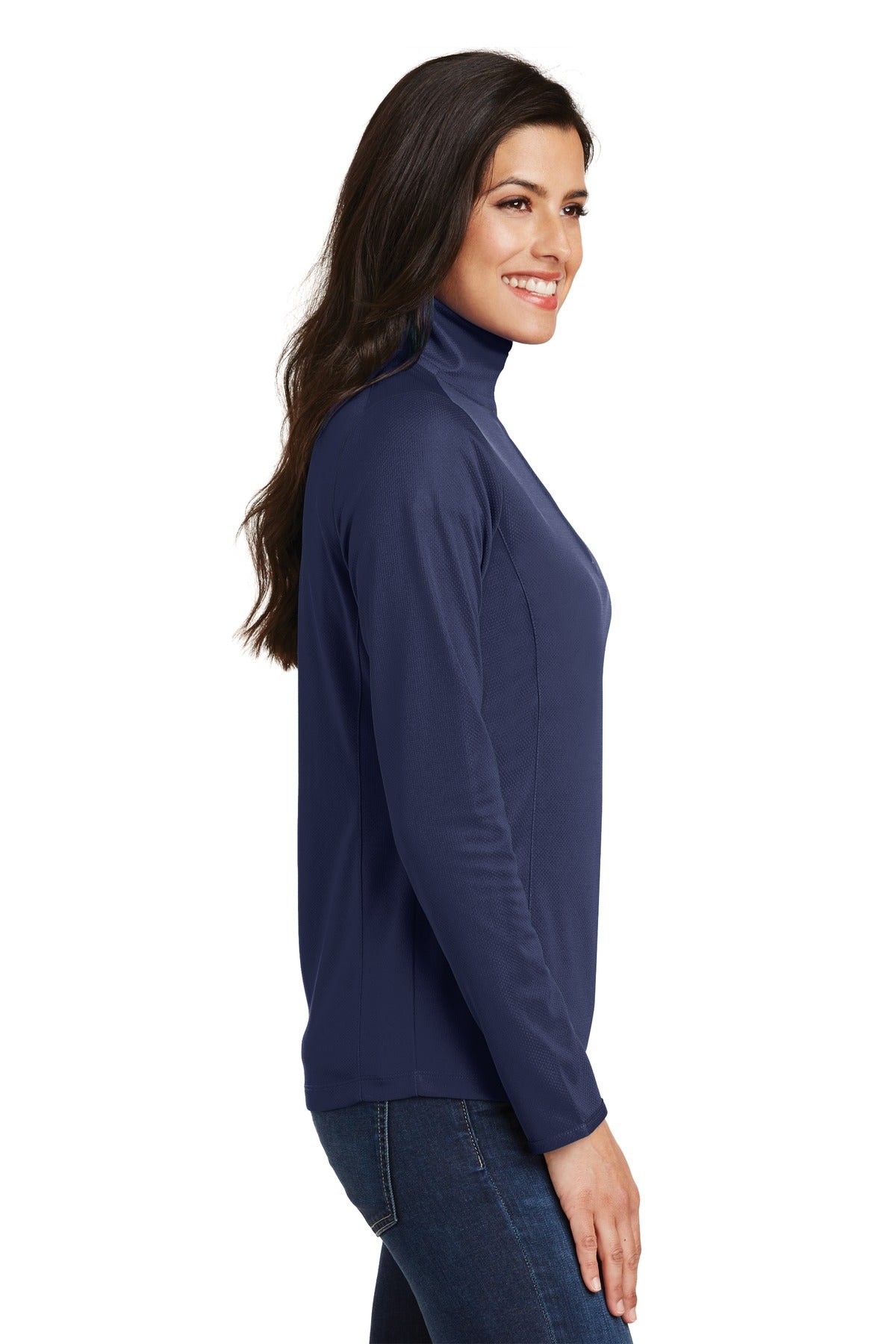 Port Authority Ladies Pinpoint Mesh 1/2-Zip . L806