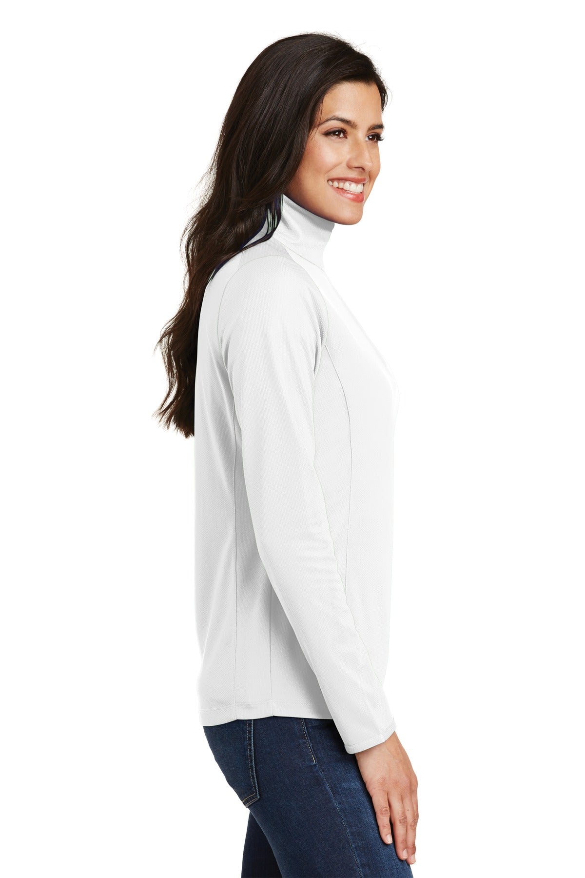 Port Authority Ladies Pinpoint Mesh 1/2-Zip . L806