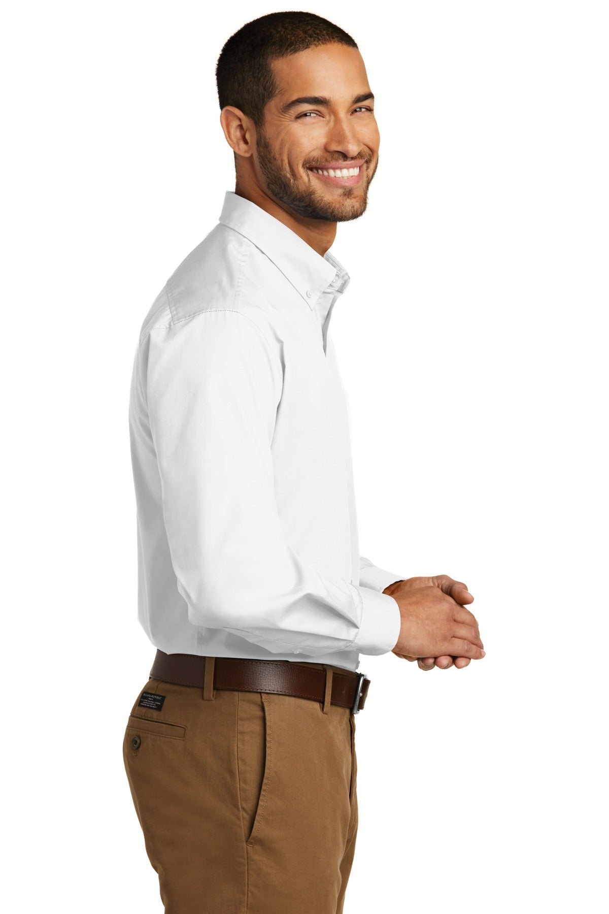 Port Authority Tall Long Sleeve Carefree Poplin Shirt. TW100