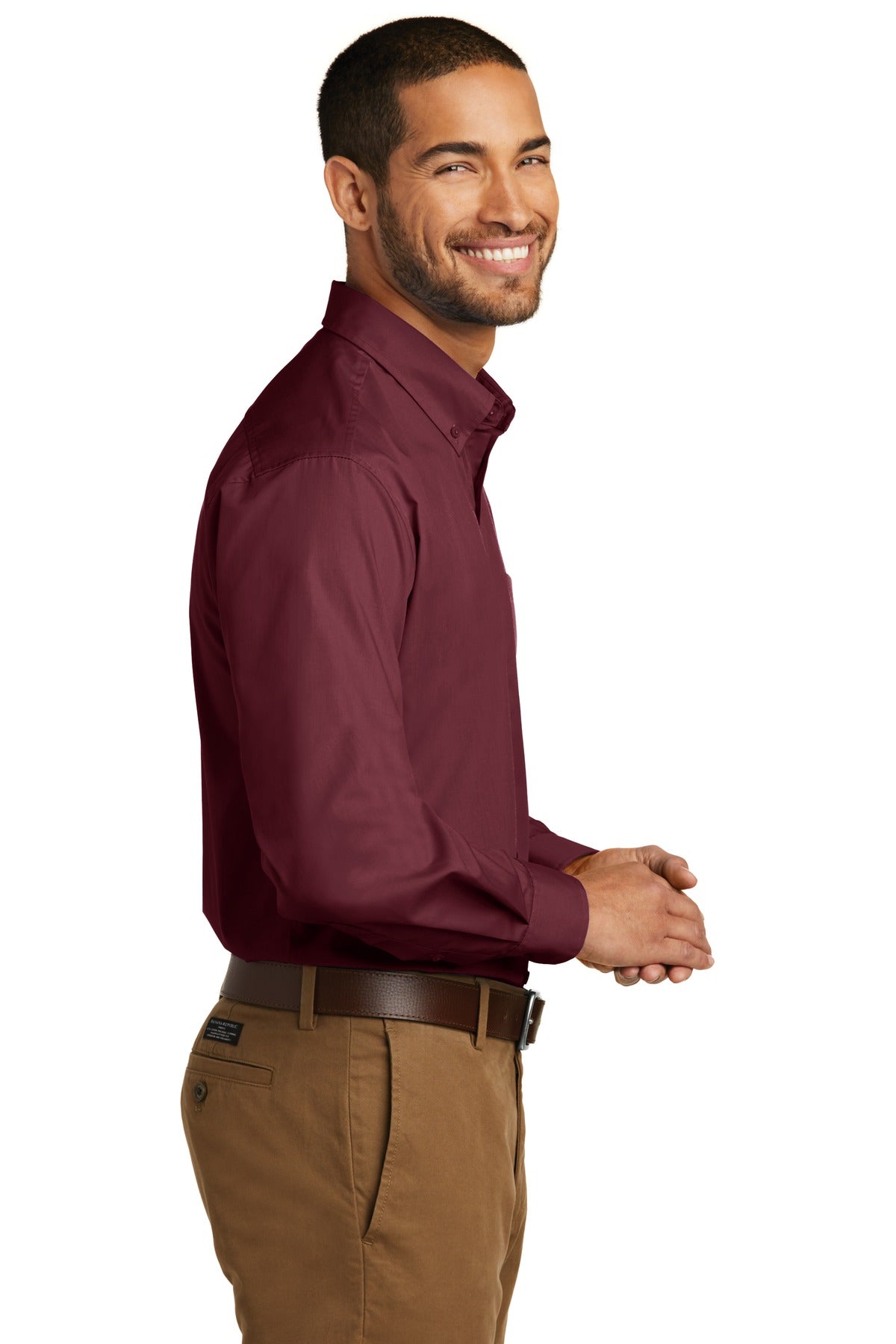 Port Authority Long Sleeve Carefree Poplin Shirt. W100