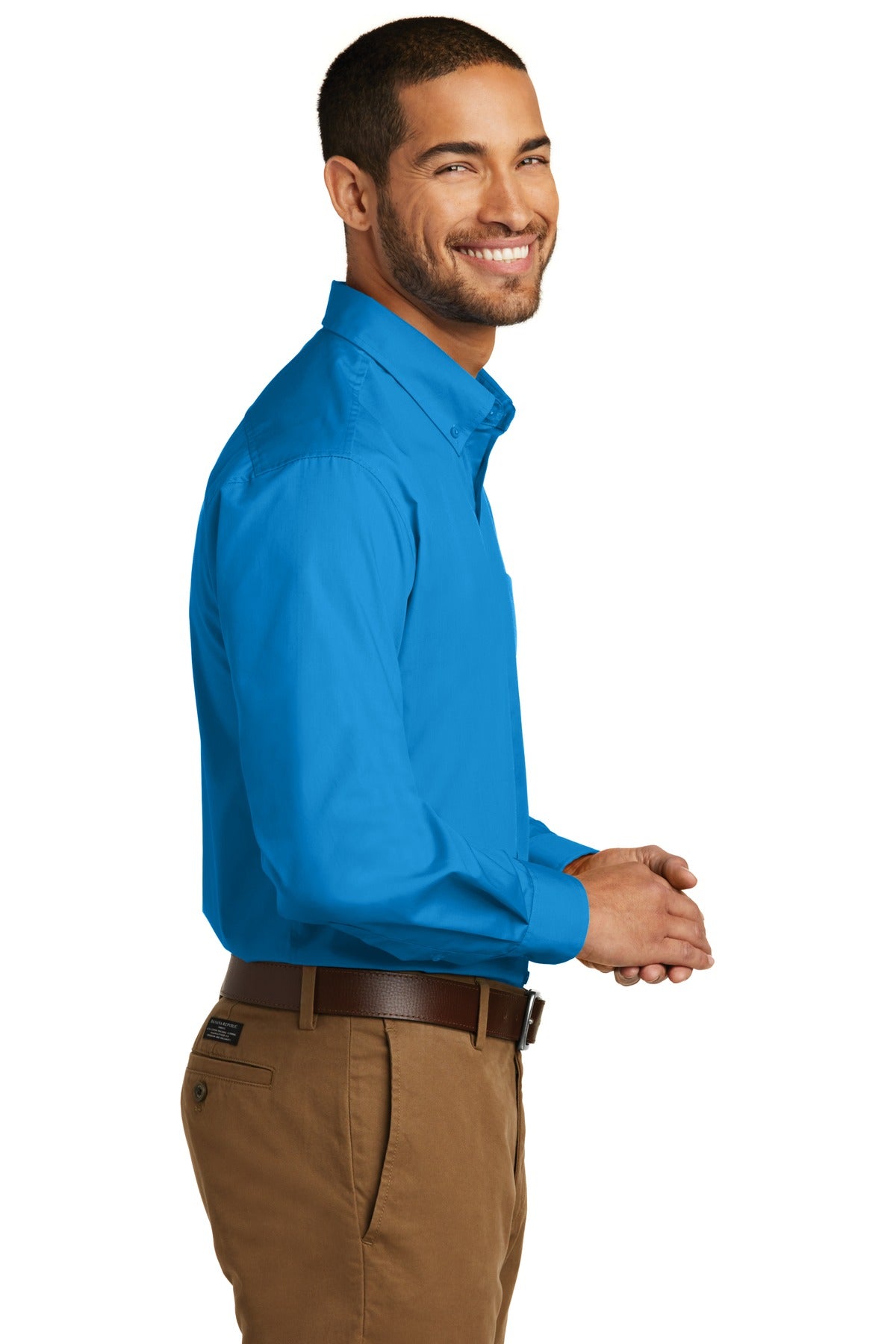 Port Authority Long Sleeve Carefree Poplin Shirt. W100