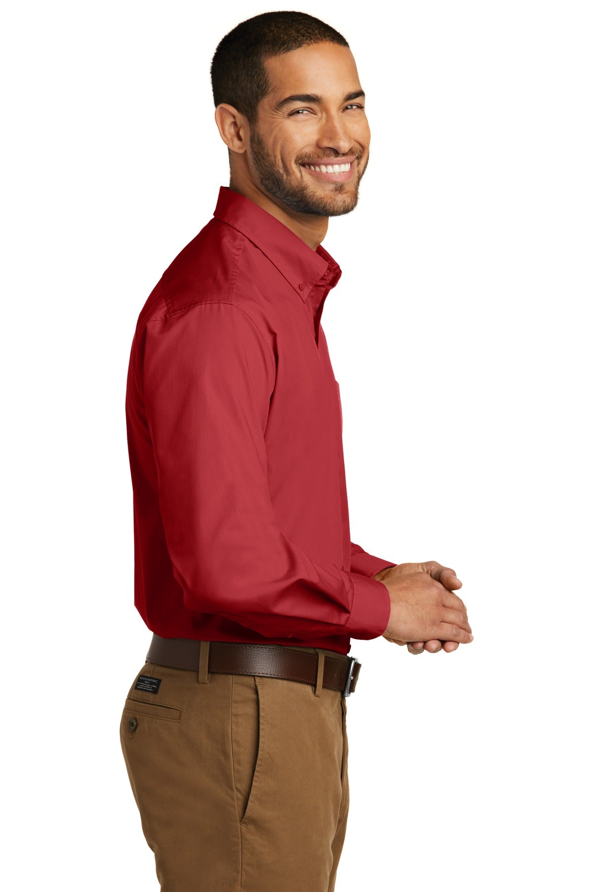Port Authority Long Sleeve Carefree Poplin Shirt. W100