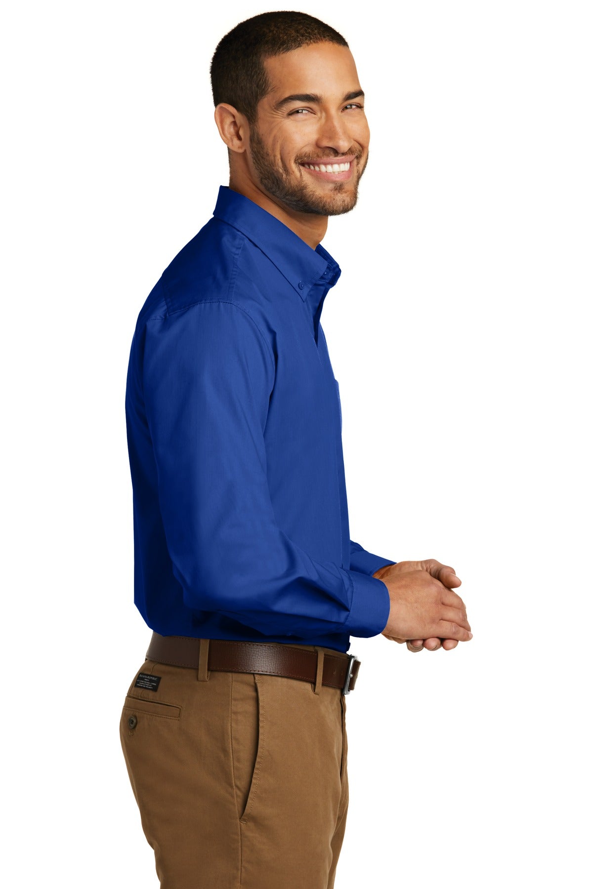 Port Authority Long Sleeve Carefree Poplin Shirt. W100