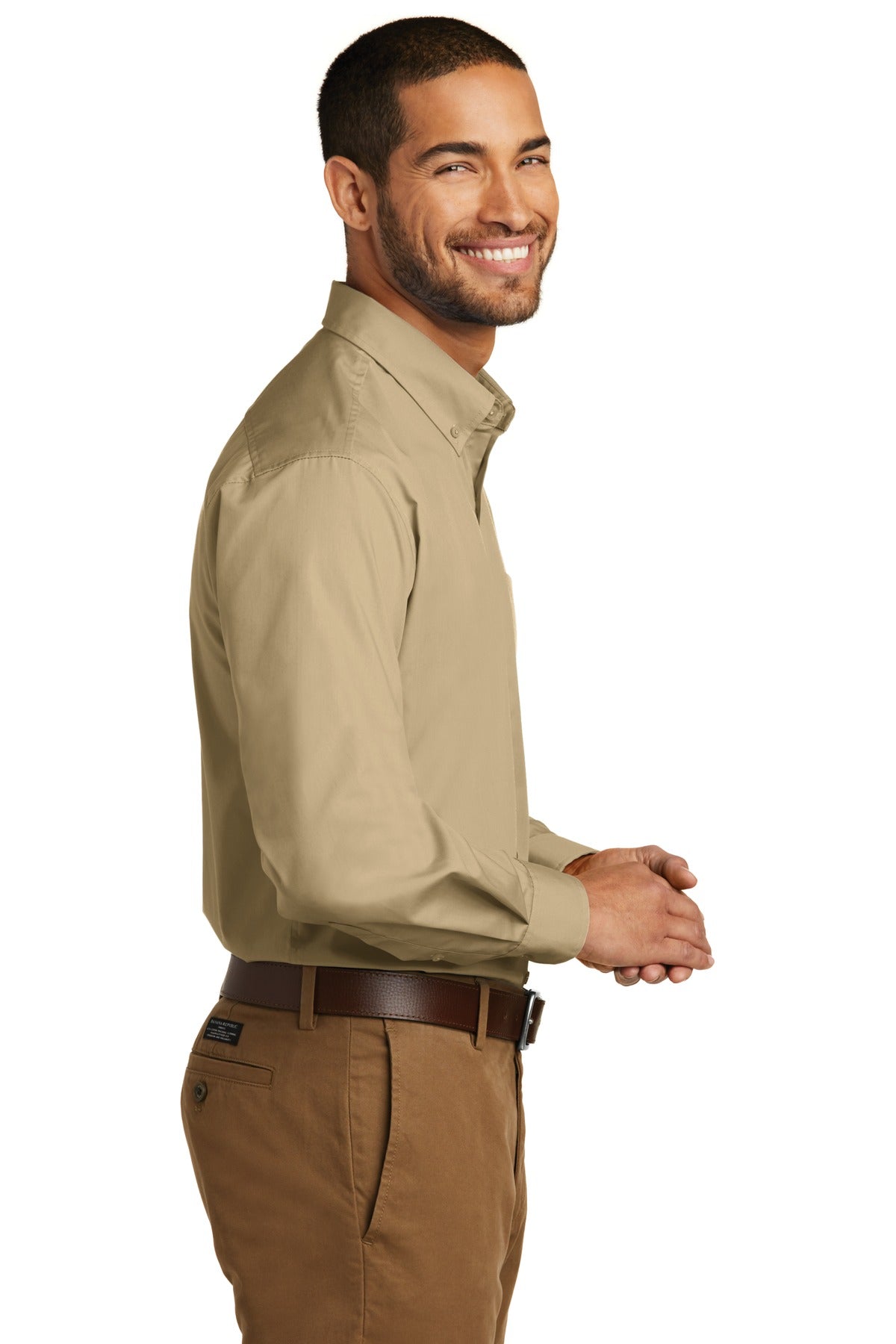 Port Authority Long Sleeve Carefree Poplin Shirt. W100