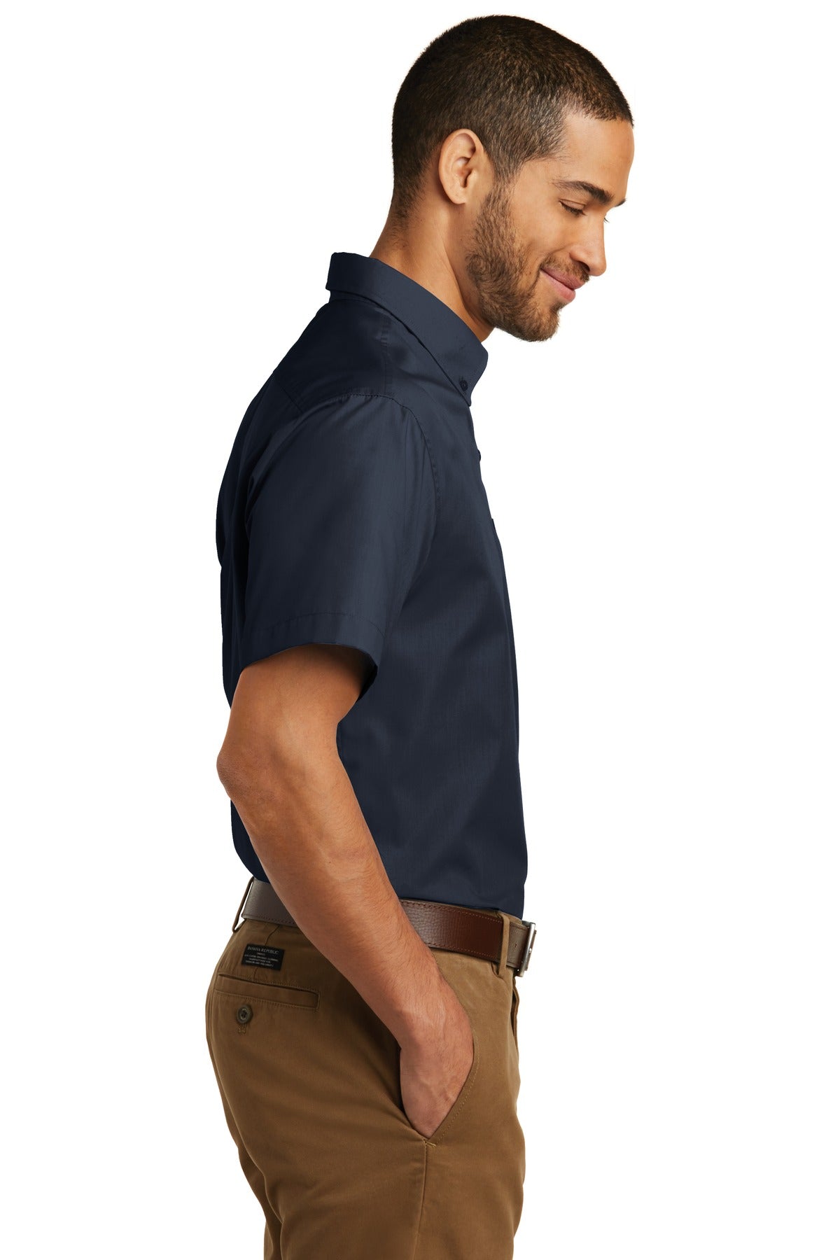 Port Authority Short Sleeve Carefree Poplin Shirt. W101