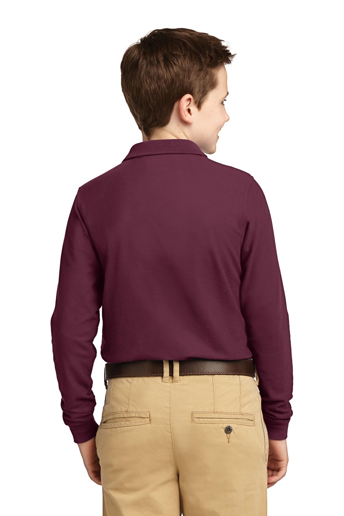 Port Authority Youth Long Sleeve Silk Touch Polo. Y500LS