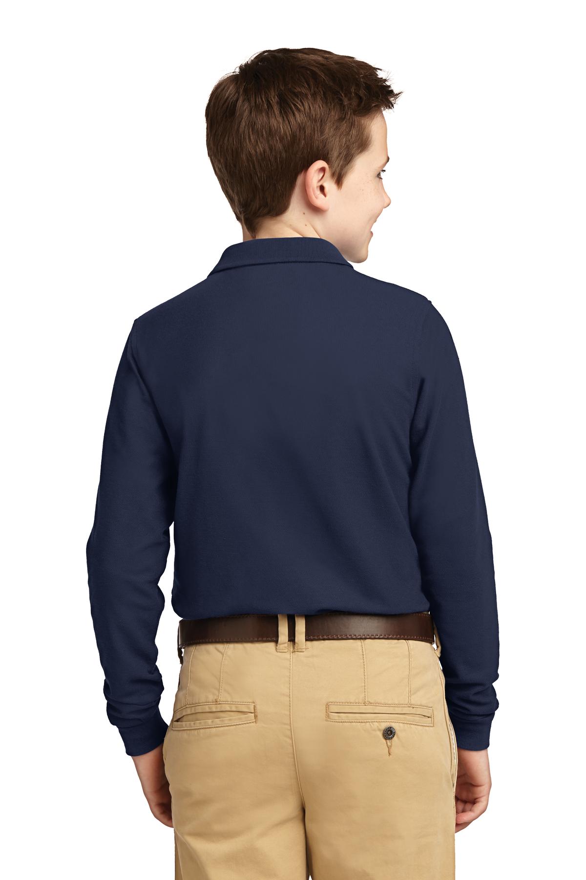 Port Authority Youth Long Sleeve Silk Touch Polo. Y500LS