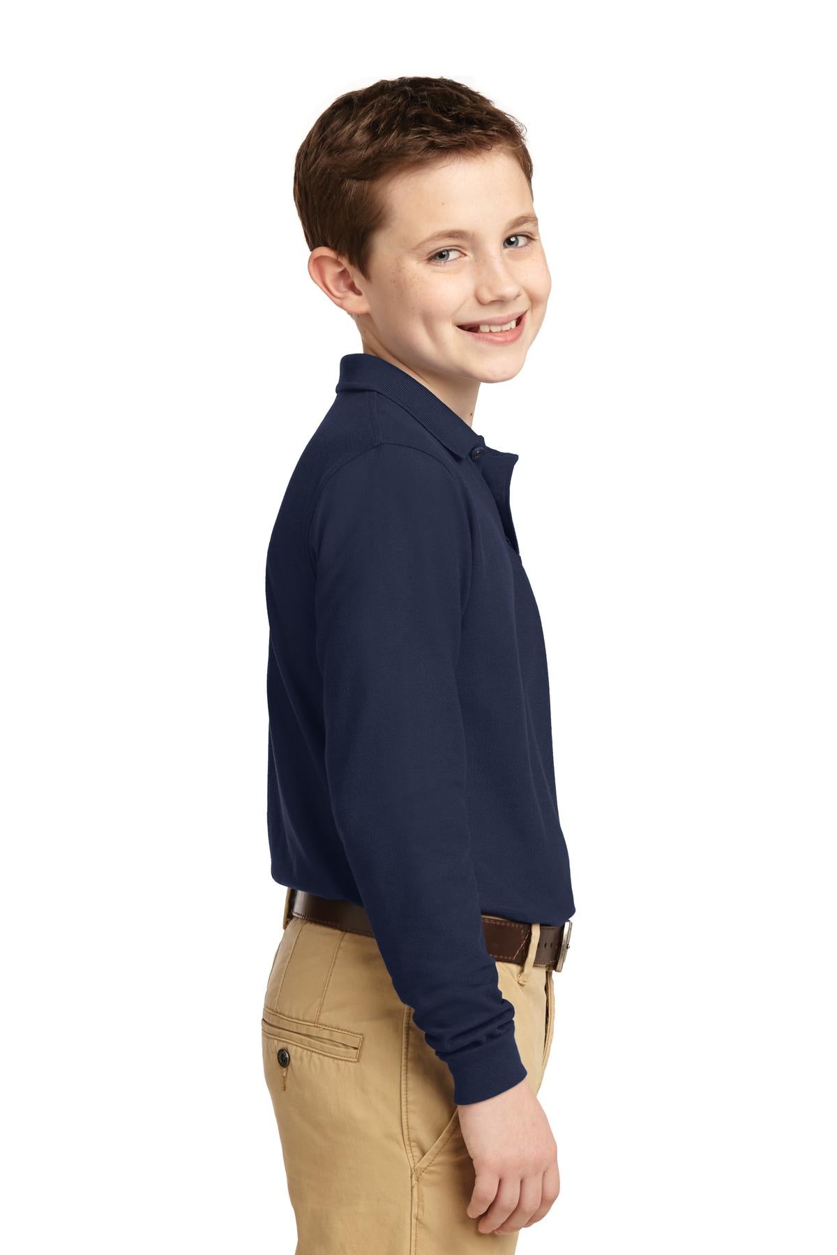 Port Authority Youth Long Sleeve Silk Touch Polo. Y500LS