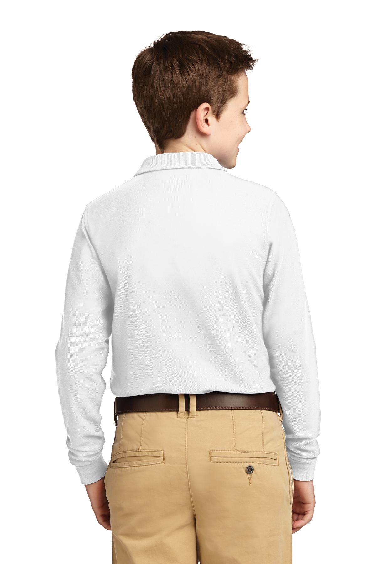 Port Authority Youth Long Sleeve Silk Touch Polo. Y500LS
