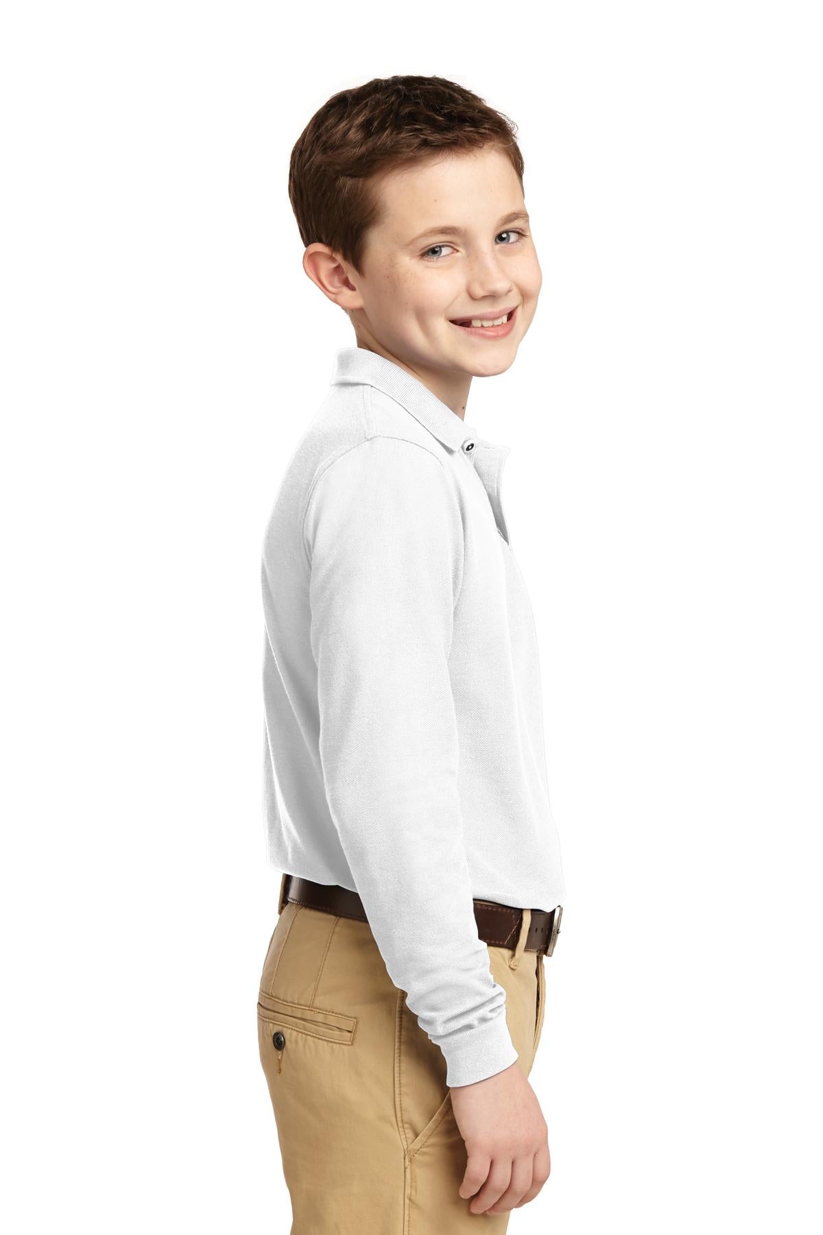 Port Authority Youth Long Sleeve Silk Touch Polo. Y500LS