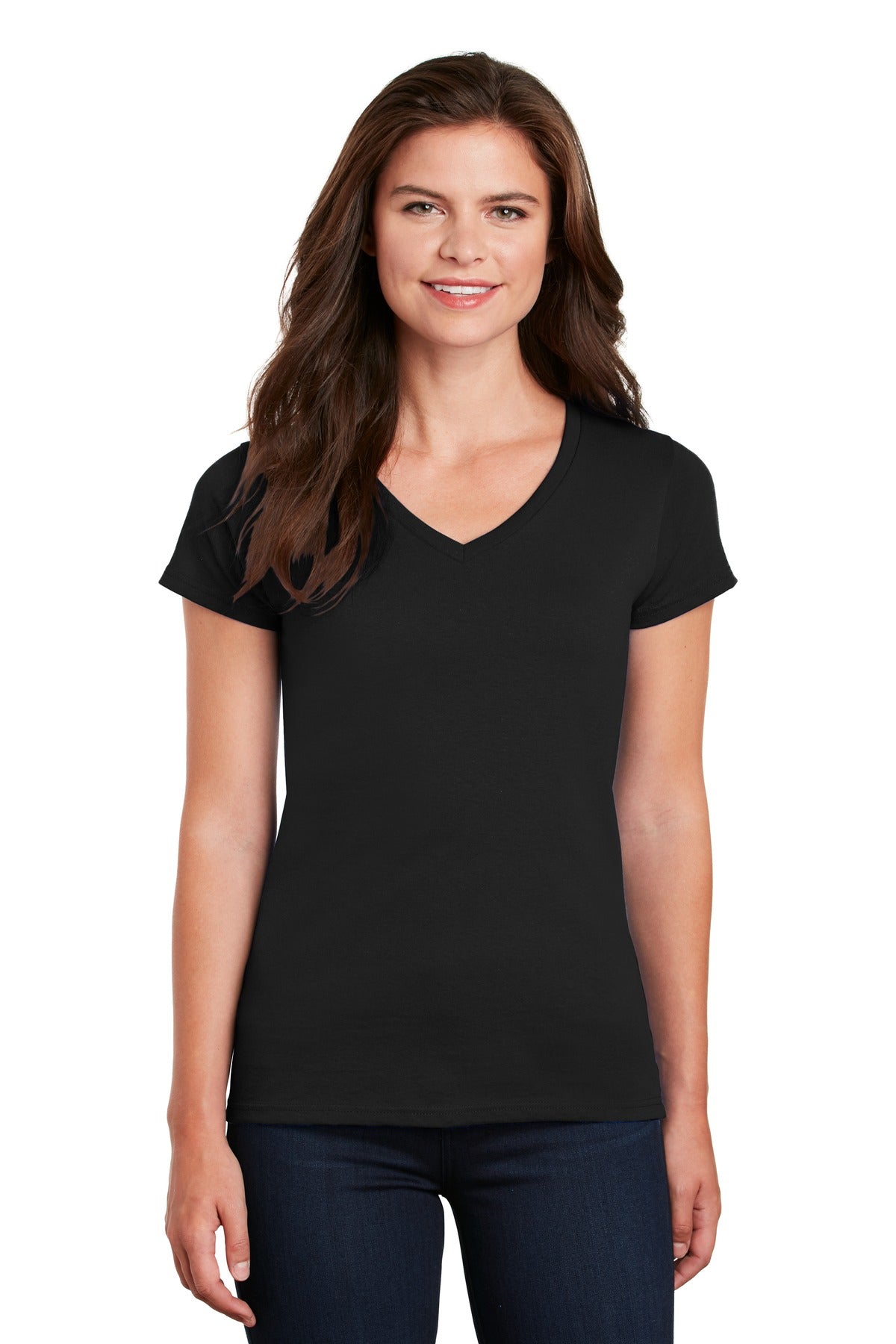Gildan Ladies Heavy Cotton 100% Cotton V-Neck T-Shirt. 5V00L