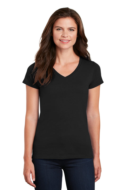 Gildan Ladies Heavy Cotton 100% Cotton V-Neck T-Shirt. 5V00L