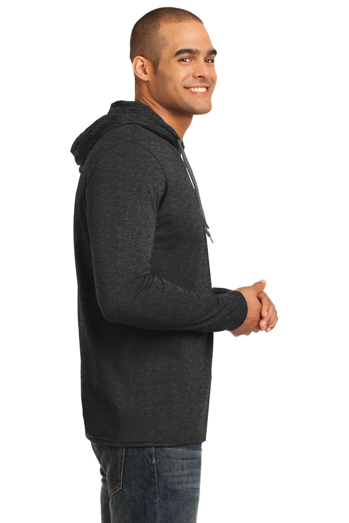 Gildan 100% Ring Spun Cotton Long Sleeve Hooded T-Shirt. 987