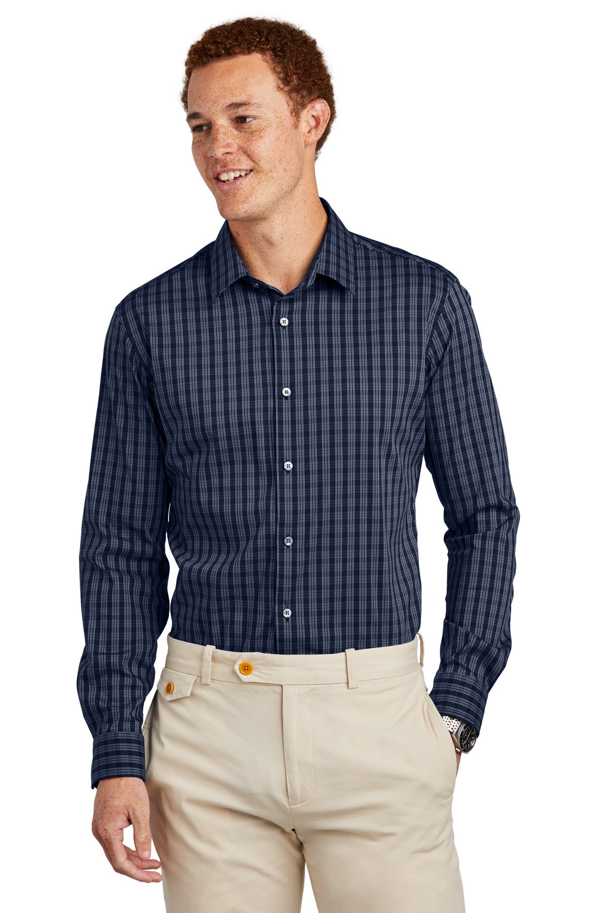 Navy-Blazer/-White-Grid-Check
