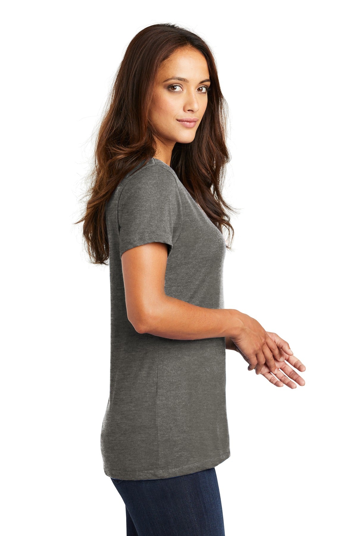 District - Women's Perfect Weight V-Neck Tee. DM1170L