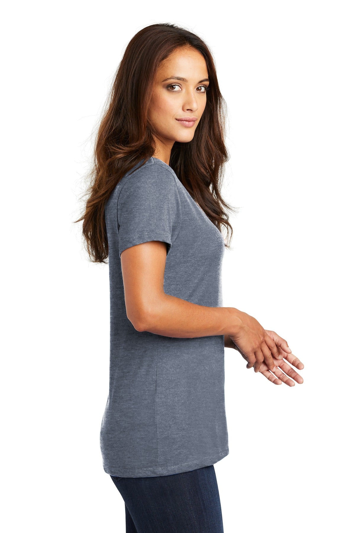 District - Women's Perfect Weight V-Neck Tee. DM1170L