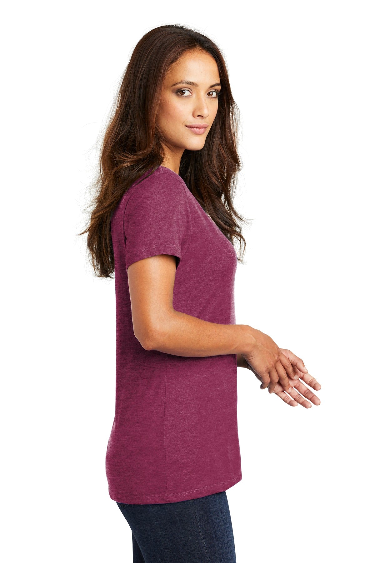 District - Women's Perfect Weight V-Neck Tee. DM1170L