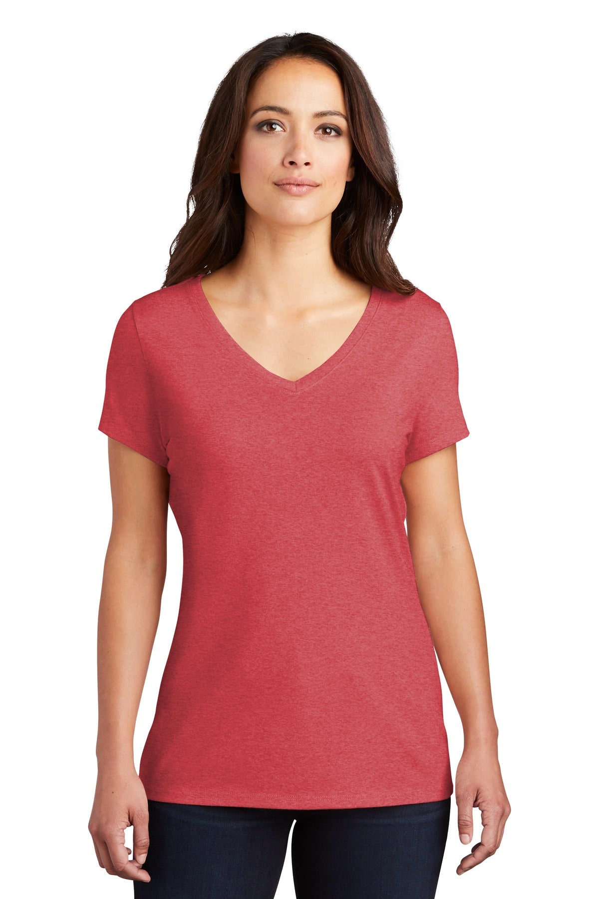 District Women's Perfect Tri V-Neck Tee. DM1350L