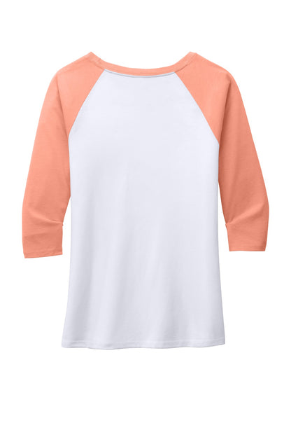 District Women's Perfect Tri 3/4-Sleeve Raglan. DM136L